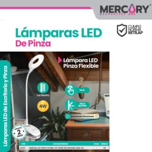 lampara led pinza escritorio