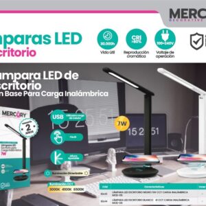 Lampara led escritorio carga inalambrica