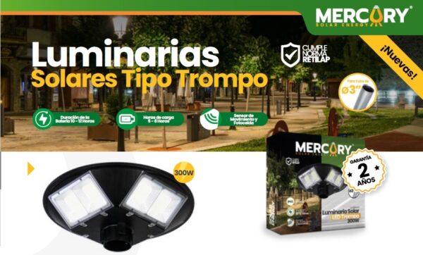 luminaria solar trompo